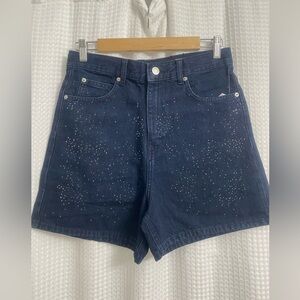Zara Sparkly Women's Blue Denim Bermuda / Size 4